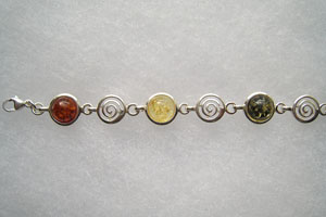 Bracelet spirales - bijou ambre et argent